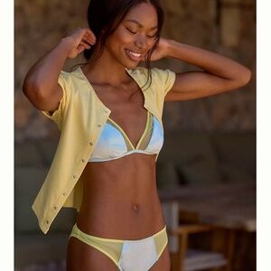 Lyrebird Spun Sugar / Limelight Satin Bikini Briefs